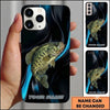 Maxcorners Sleek Dark Liquid Style Custom Name Fishing Phone Case