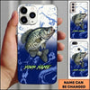 Maxcorners Fishing Phone Case Liquid Flow Texture Custom Name Phone Case