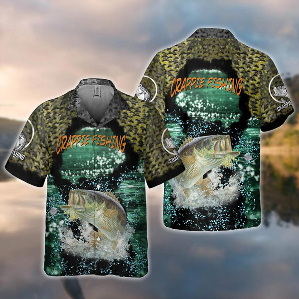 Maxcorners Crappie Fishing All Over Print 3D Hawaiian Shirt