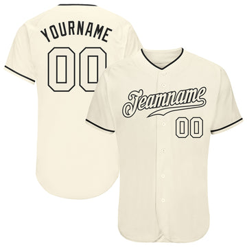 Maxcorners Custom Cream Cream-Black Authentic Baseball Jersey LM2605