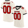 Maxcorners Custom Cream Red-Black Mesh Authentic Football Jersey LM2605