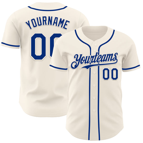 Maxcorners Custom Cream Royal Authentic Baseball Jersey
 LM0609