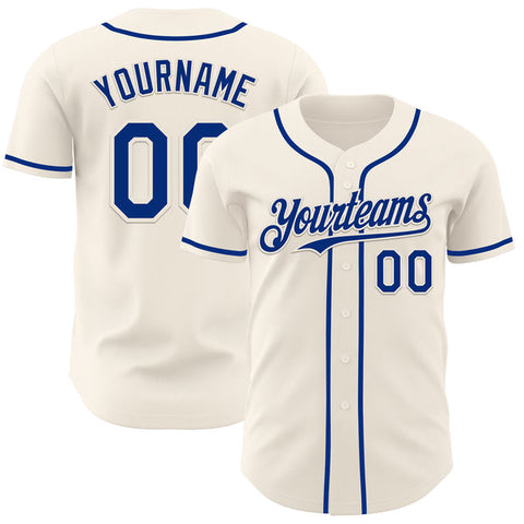 Maxcorners Custom Cream Royal Authentic Baseball Jersey
 LM0609