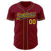 Maxcorners Custom Crimson Gold-Navy Authentic Baseball Jersey LM2605