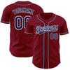 Maxcorners Custom Crimson Navy-White Authentic Baseball Jersey LM2605