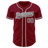 Maxcorners Custom Crimson Steel Gray-White Authentic Baseball Jersey LM2605