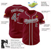 Maxcorners Custom Crimson Steel Gray-White Authentic Baseball Jersey LM2605