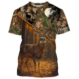 Maxcorners Deer Hunting Camouflage For Hunter Custom Name Shirt 3D All Over Printed Clothes