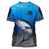 Maxcorners Tuna Fishing Blue Ocean Custom Long Sleeve Performance Fishing Shirts UV Protection Fishing Apparel LM2408