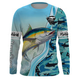 Maxcorners Tuna Fishing Shirts Blue Ocean Camouflage Performance Fishing Shirt, Sun Protection Long Sleeve, Perfect Gift for Fisherman LM2408
