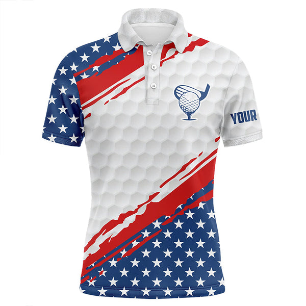 MaxCorners Golfs American Flag  Customized Name 3D Polo Shirt For Men