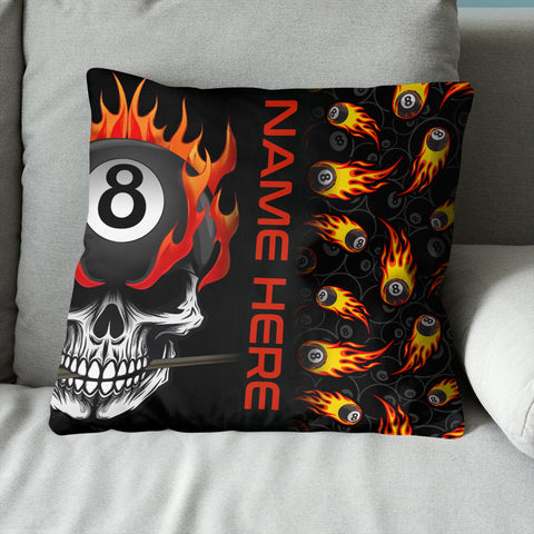 Maxcorners Skull Flame Billiard Custom Pillows
