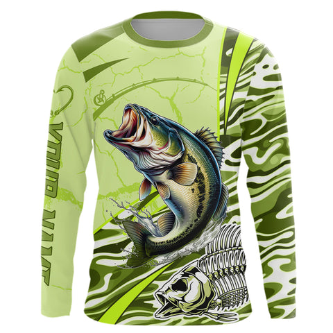 Maxcorners Bass Fishing Water Waves Camo Customize Shirts For Men And Women Personalized Fishing Gift LM2408