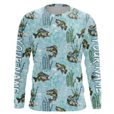 Maxcorners Largemouth Bass Fishing Algae Pattern Customize Shirts For Men And Women Personalized Fishing Gift LM2408