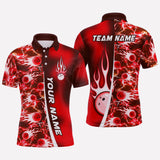 Maxcorners Bowling Flame Lightning Multicolor Option Customized Name 3D Shirt