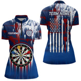 Maxcorners Dart American Blue Red Paint Womens Dart Polo Shirts Custom Darts Shirt For Women Dart Jerseys