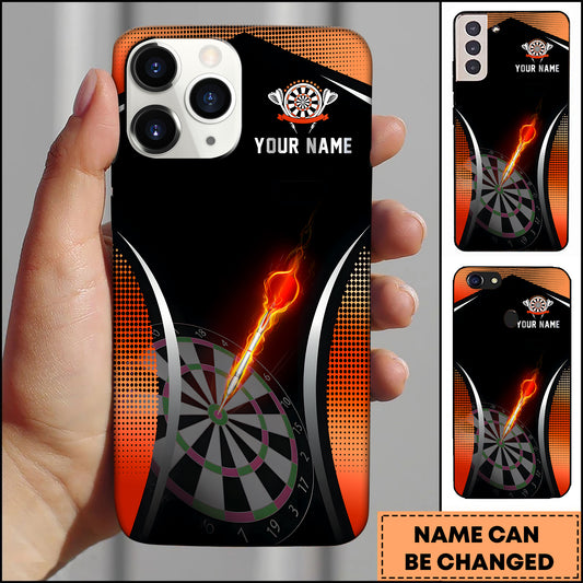 Maxcorners Darts Flaming Dartboard Personalized Name 3D Phone Case