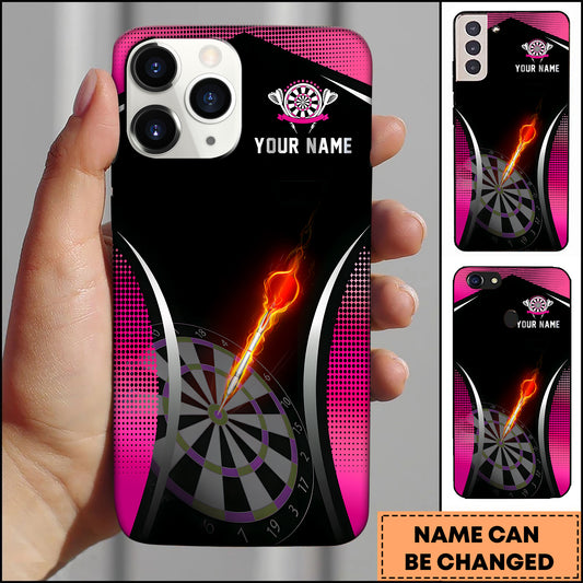 Maxcorners Darts Flaming Dartboard Personalized Name 3D Phone Case