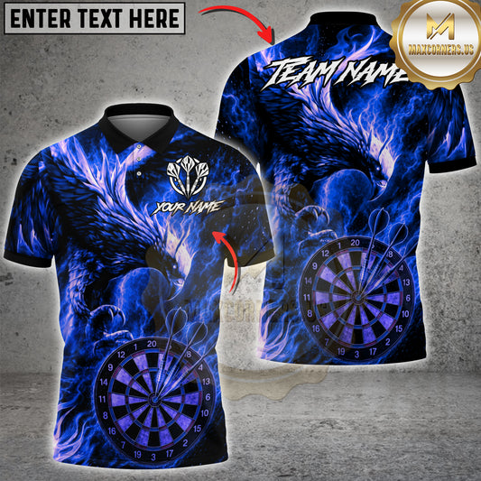 Maxcorners Darts Fire Phoenix Dartboard Flame Design Multicolor Customized Name, Team Name 3D Shirts
