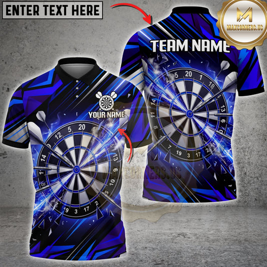 Maxcorners Darts Electric Blue Dartboard & Flying Darts Multicolor Customized Name, Team Name 3D Shirts