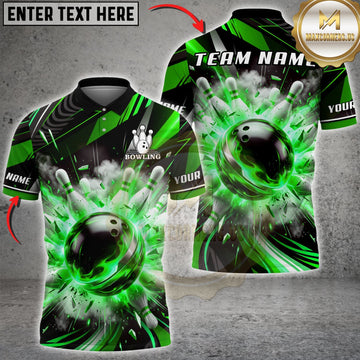 Maxcorners Bowling Purple Strike Explosion Bowling Ball Multicolor Customized Name, Team Name 3D Shirts