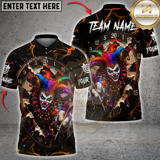 Maxcorners Darts Evil Jester And Vintage Dartboard Purple Lightning Multicolor Customized Name, Team Name 3D Shirts