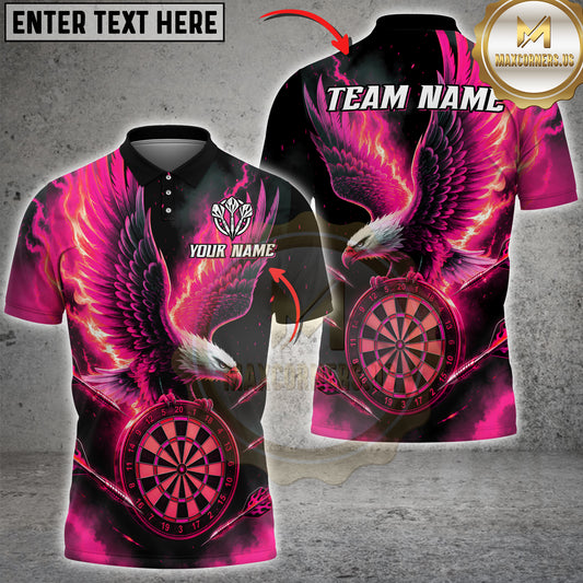 Maxcorners Darts Flaming Bald Eagle And Dartboard Orange Fire Multicolor Customized Name, Team Name 3D Shirts