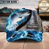 Maxcorners Fishing Cap Water Splash Fish Scale Pattern, Multicolor Customized Name 3D Cap