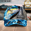 Maxcorners Fishing Cap Water Splash Fish Scale Pattern, Multicolor Customized Name 3D Cap