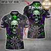 Maxcorners Darts Skull Wings Dartboard Red Cyan Graffiti Design Multicolor Customized Name, Team Name 3D Shirts