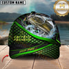 Maxcorners Fishing Green Scale Water Splash Lure Personalized Name 3D Cap (12 Fish Species)