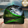 Maxcorners Fishing Green Scale Water Splash Lure Personalized Name 3D Cap (12 Fish Species)