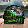 Maxcorners Fishing Green Scale Water Splash Lure Personalized Name 3D Cap (12 Fish Species)