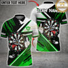 Maxcorners Darts Angry Dartboard Character Red Black Multicolor Customized Name, Team Name 3D Shirts