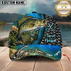 Maxcorners Fishing Underwater Scene & Fish Scale Pattern Personalized Name 3D Cap