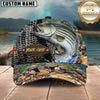 Maxcorners Fishing Snake Skin Stitched River Bed Rocks Water Splash Graphic Customized Name 3D Cap