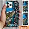 Maxcorners Fishing Underwater Fish Scales & Hooks Personalized Name 3D Phone Case