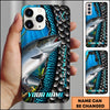 Maxcorners Fishing Underwater Fish Scales & Hooks Personalized Name 3D Phone Case
