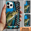 Maxcorners Fishing Underwater Fish Scales & Hooks Personalized Name 3D Phone Case