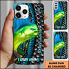 Maxcorners Fishing Underwater Fish Scales & Hooks Personalized Name 3D Phone Case