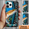 Maxcorners Fishing Underwater Fish Scales & Hooks Personalized Name 3D Phone Case