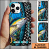 Maxcorners Fishing Underwater Fish Scales & Hooks Personalized Name 3D Phone Case