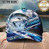Maxcorners Fishing Ocean Boat Jumping Fish Water Splash Graphic Customized Name 3D Cap