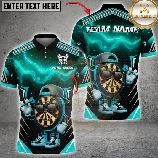 Maxcorners Darts Cool Dartboard Character Lightning Design Multicolor Customized Name, Team Name 3D Shirts