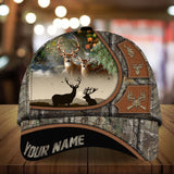 Maxcorners Flag Couple Deer Hunting Art Line Pattern Personalized Hats 3D Multicolored