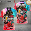 Maxcorners Darts Beer Time Skeleton Multicolor Customized Name, Team Name 3D Shirts