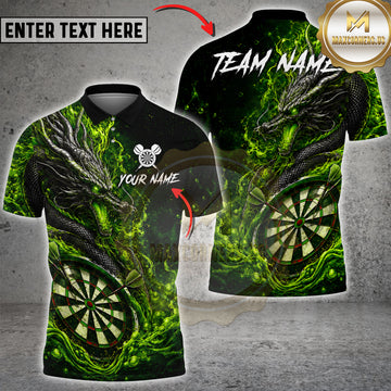 Maxcorners Darts Mythical Dragon Dart Champion Multicolor Customized Name, Team Name 3D Shirts