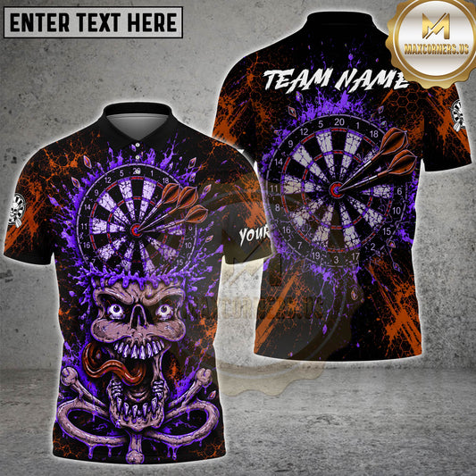 Maxcorners Darts Crazy Skull Dartboard Multicolor Customized Name, Team Name 3D Shirts