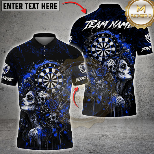 Maxcorners Darts Gothic Beauty Skull Art Multicolor Customized Name, Team Name 3D Shirts