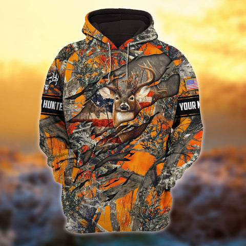 Maxcorners Custom Name Premium Unique Deer Hunting 3D All Over Printed Clothes